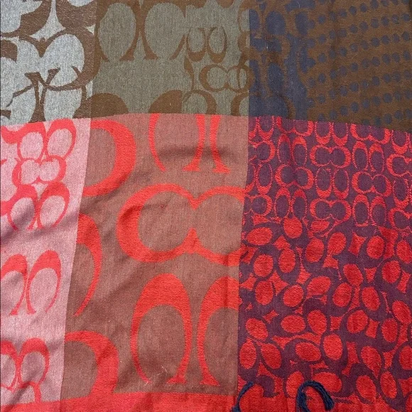 Coach Multicolor Patchwork Logo Oversized Scarf Wrap | Fringe - Picture 2 of 5